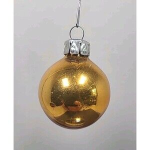 Vintage Solid Gold East Germany Glass Christmas Ornament 1940's